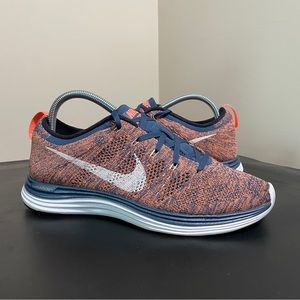 Nike FlyKnit LunarLon Squadron BlueAtomicPink w Nike+ Technology Women 9, mens 7